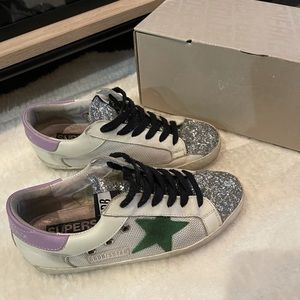 Golde Goose Superstar Sparkling Sneakers, size 37
